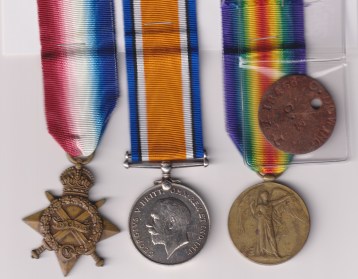 1914-15 Star, (18458 Pte. C. Downing Y. & L. R.)British War Medal, Victory Medal (18458 Pte. C. Downing Y. & L. R.) 18458 Private C. Downing, York and Lancaster Regiment VF.