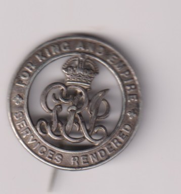 Silver War Services Badge 1914-1918. 9969 Private T.V. Young, Royal West Kent Regiment. EF