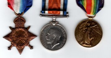 1914-15 Star, (1655 Pte A. Smith Suff. Yeo.) British War Medal, Victory Medal, (1655 Pte A. Smith Suff. Yeo.) 1655 Private A. Smith, Suffolk Yeomanry  EF