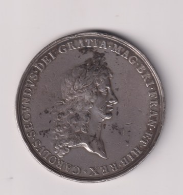 Peace of Breda, Charles II 1660, silver, 56mm.  Fine