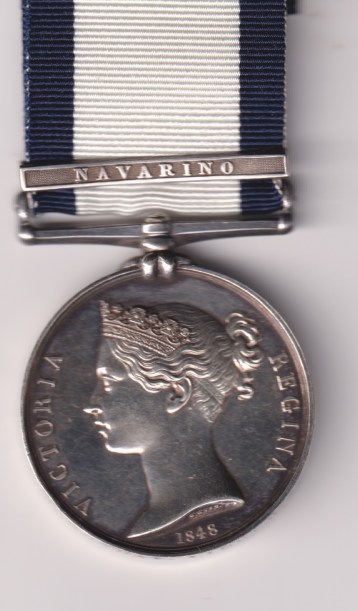 Naval General Service Medal 1793-1840, 1 clasp, Navarino  (1142). Lieutenant J. Monday, Royal Navy. GVF/EF