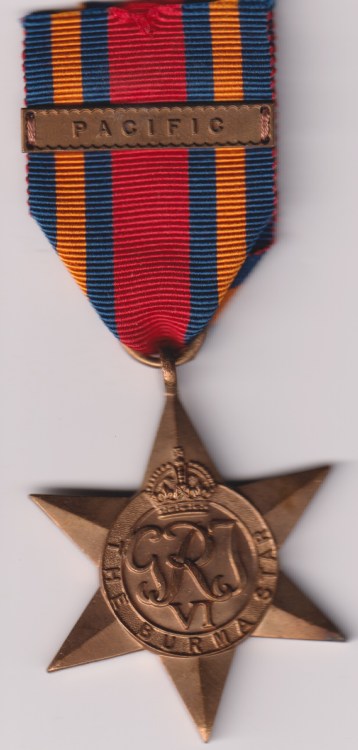 Burma Star, 1 clasp, Pacific. EF