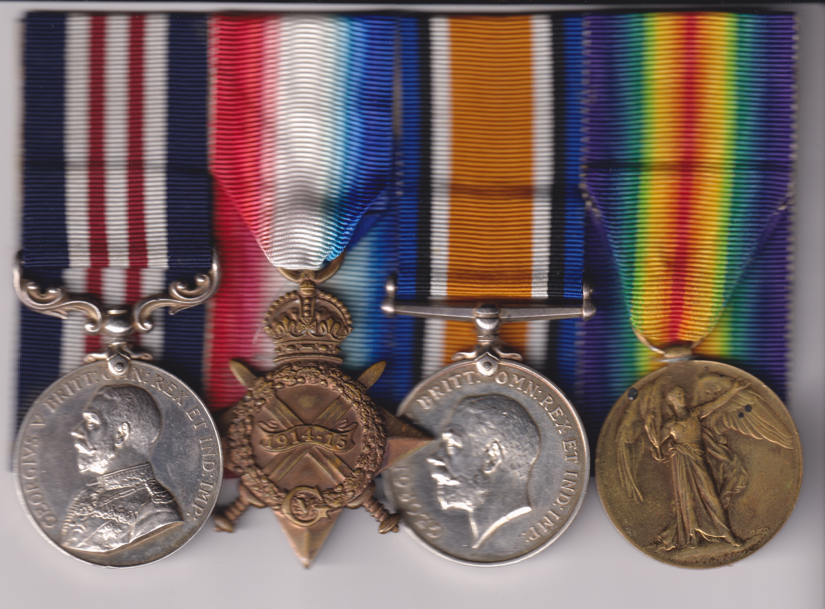 Military Medal G.V.R, (25168 Pte. 1/L'Pool. R) surname spelt 'Dickson'. 1914-15 Star (25168 Pte. L.Pool. R.) British War Medal, Victory Medal, (25168 Pte. L.Pool. R.) EF 25168 Private F. H. Dixon, The King's (Liverpool Regiment) EF