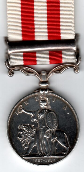 Indian Mutiny Medal 1857-1858, 1 clasp, Central India. John McKetterick, 3rd Madras European Regiment  GVF