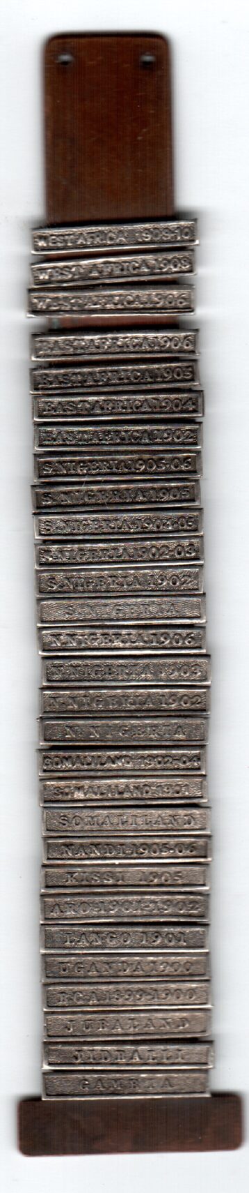 Africa General Service Medal 1902-1956, Slip on clasps only.  (miniature)  GVF