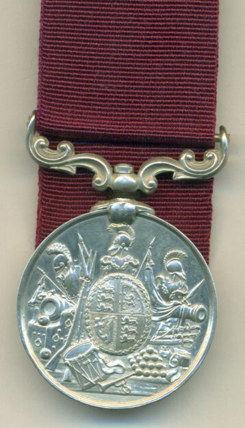 Army Long Service & Good Conduct Medal, V.R. issue 3rd type 1874-1901 swivelling scroll suspension with smaller reverse lettering. 190. Private. R. H. Potter. 9th Lancers.  GVF/EF