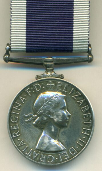 Royal Navy Long Service and Good Conduct Medal, E.II.R. 2nd type. Chief Petty Officer Writer A. K. Smith. D087617K. Royal Navy H.M.S. Drake GVF