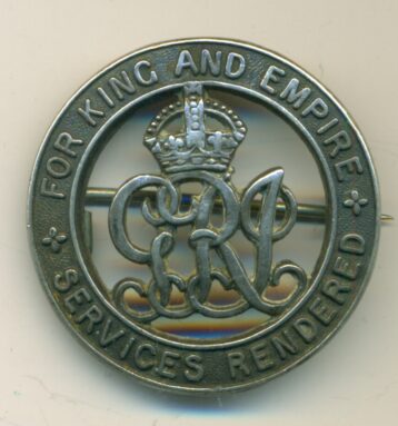 Silver War Services Badge 1914-1918 reverse numbered '195446'. Private Alfred Parsons SE/8344. Army Veterinary Corps.  EF