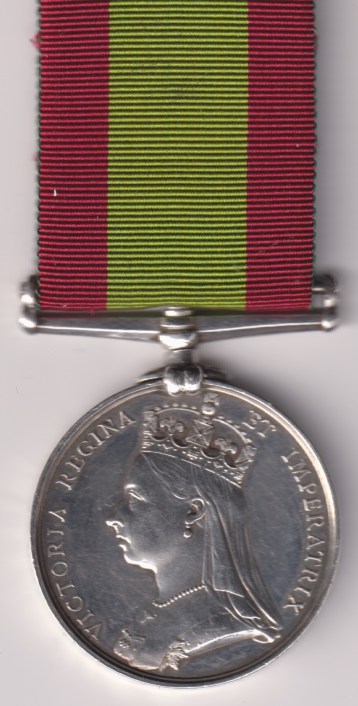 Afghanistan Medal 1878-1880, No clasp. 10B/1322 Private John Watson. 2/14th Regiment. GVF