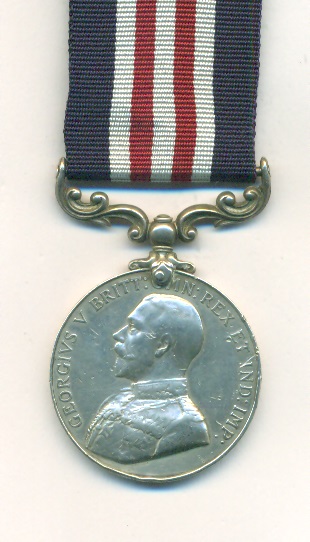 Obverse view of medal. Military Medal George VR. S-9486 Private W. Evans 9/Gordon Highlanders.