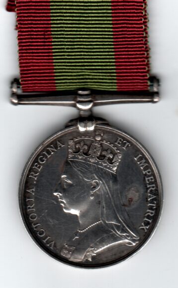 Afghanistan Medal 1878-1880, no clasp 10B/998 Private W. Clay 2/14th Regiment.  VF/GVF