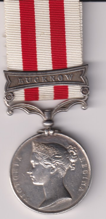 Indian Mutiny Medal 1857-1858, 1 clasp Lucknow. Sergeant Henry Adams 2nd battalion Rifle Brigade.   Fine