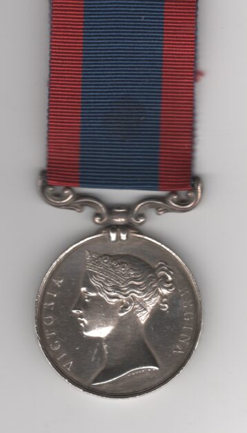 Obverse view of medal. Sutlej Campaign Medal 1845-1846, reverse Aliwal. Sepoy Lowtun. 36th Native Infantry. Impressed.