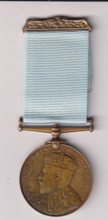 Visit to Ireland Medal 1903, with copy Shamrock top ribbon bar, Constable G. McCoy Royal Irish Constabulary.  VF