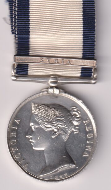 Naval General Service Medal 1793-1840, 1 clasp, Syria (6978). Daniel Petty.  Contact marks in the field, edge bruise  VF