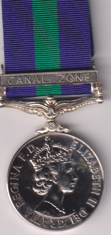 General Service Medal 1918-1962, 6th issue Elizabeth II DEI GRATIA: 1 clasp, Canal Zone, with box of issue. T/22700991 Private R. Edwards Royal Army Service Corps. Mint