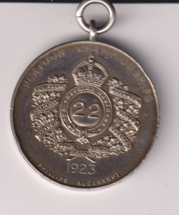 Watch Fob, silver, 2nd Class 'A' 1911 5th Border Regiment Rifle Club, blank reverse. GVF