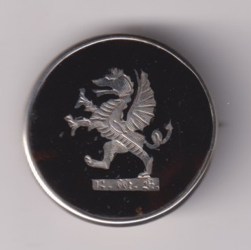 Sweetheart Brooch,tortoiseshell effect and silver, hallmark for London 1915, Royal Welsh Fusiliers .  EF