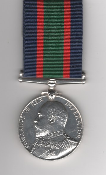 Obverse view of Royal Naval Volunteer Reserve Long Service and Good Conduct Medal 1908 Edward VII issue. Surgeon C. S. Brewer, R.N.V.R. Naming officially re-impressed. A Rare Medal.