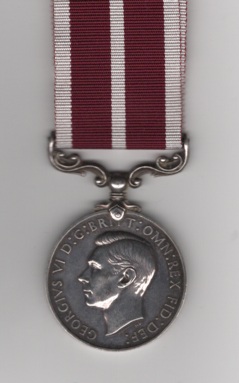 Obverse view of Army Meritorious Service Medal, George VI issue. 5820317 Warrant Officer Class 2. William Maple, Suffolk Regiment.