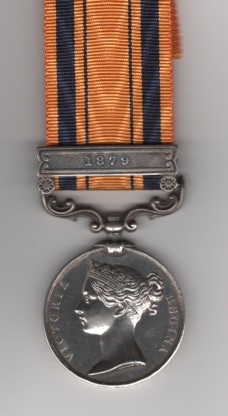 Obverse view of South Africa Medal 1877-1879, 1 clasp, 1879. Lieutenant J. G. Gardner, 2nd Cape Mounted Yeomanry.