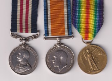 Military Medal G.V.R. (202938 Pte. F. H. Brittain. 7/Midd’x R.); British War Medal (7613 Pte. F. H. Brittain. Midd’x R.); Victory Medal (7613 Pte. F. H. Brittain. Midd’x R.). Private F. H. Brittain, Duke of Cambridge’s Own (Middlesex Regiment)  EF