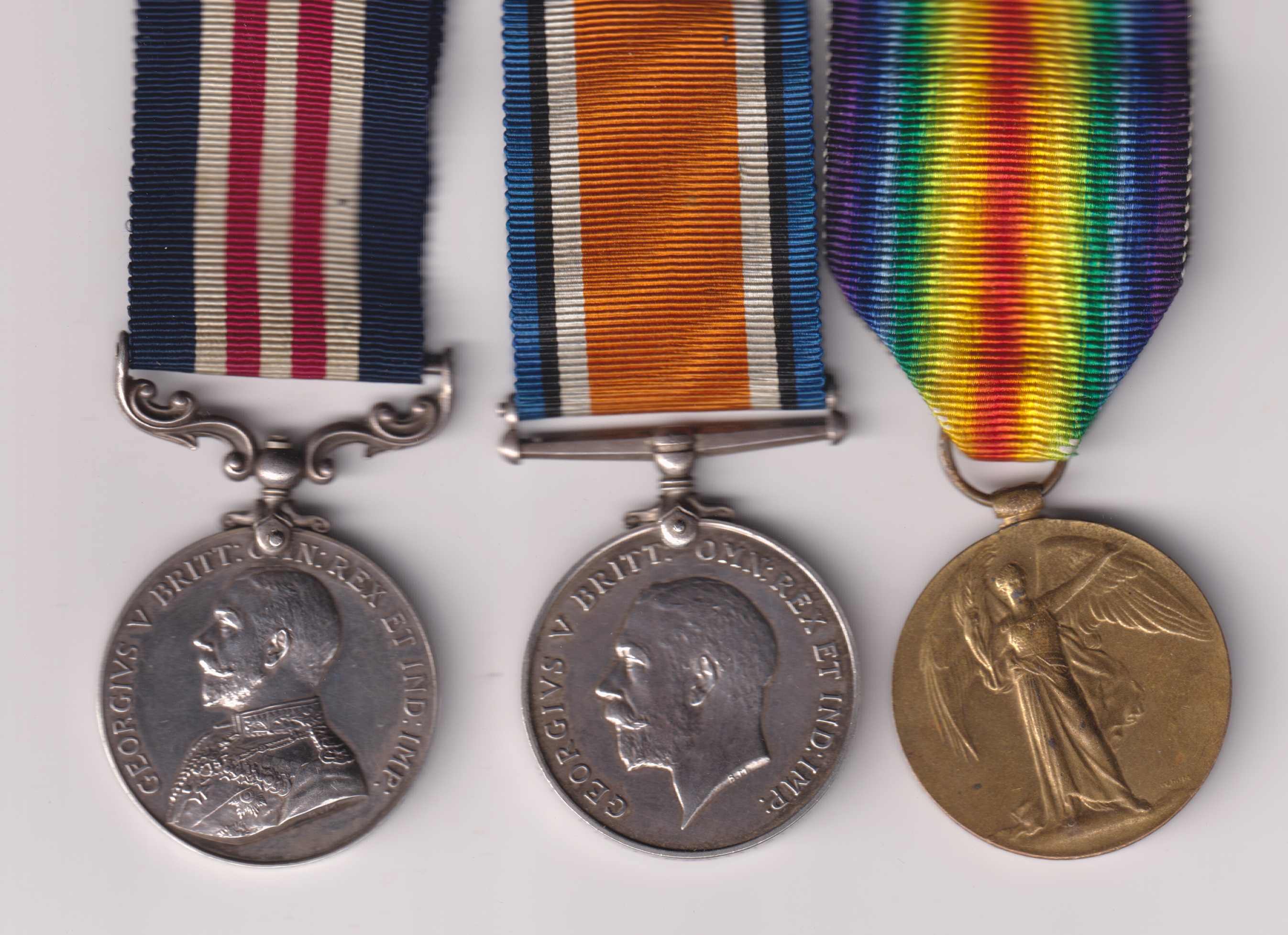 Military Medal G.V.R. (202938 Pte. F. H. Brittain. 7/Midd’x R.); British War Medal (7613 Pte. F. H. Brittain. Midd’x R.); Victory Medal (7613 Pte. F. H. Brittain. Midd’x R.). Private F. H. Brittain, Duke of Cambridge’s Own (Middlesex Regiment) EF