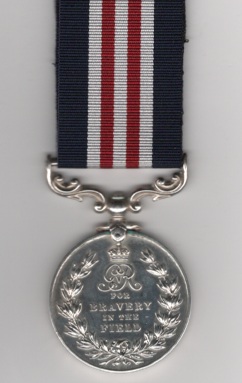 Reverse view of Military Medal G.V.R. 68483 Sergeant F. Littlewood, Royal Garrison Artillery. Contact marks.