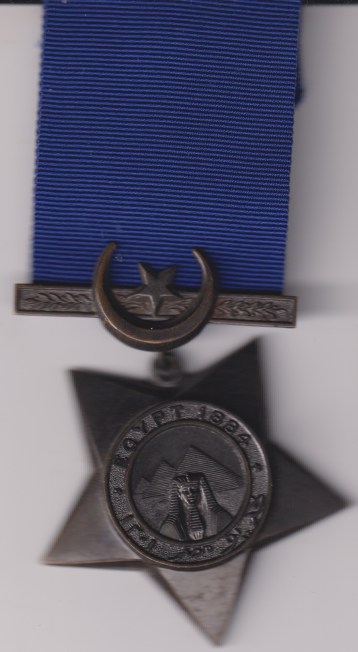 Khedive's Star 1882-1891 Dated 1884. Unnamed as issued.  Choice EF