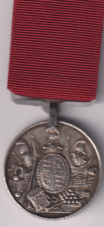 Army Long Service and Good Conduct Medal Victoria issue, 3rd type 1874-1901, swivelling scroll suspension with smaller reverse lettering. 3223 Musician J. Jeremy Coldstream Guards. VF