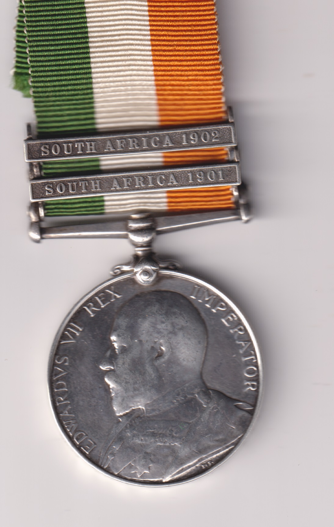 King's South Africa Medal 1901-1902, 2 clasps, South Africa 1901, South Africa 1902. 2877 Private H.T. Phillips Army Ordnance Corps. GVF