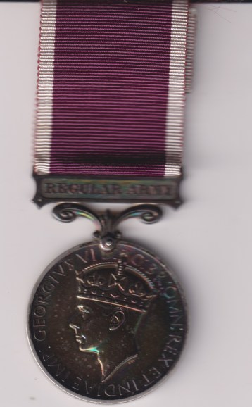 Army Long Service and Good Conduct Medal, George VI, 1st type. 3703193 Sergeant R. Hamblett.King's Own Regimnet EF