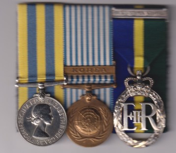 Korea 1950-53, 1st issue (22415334Pte. J. M. Walker. Glosters.); U.N. Korea 1950-54, unnamed as issued; Efficiency Decoration, E.II.R., T. & A.V.R., reverse officially dated 1976, with top riband bar. Captain J. M. Walker, Cheshire Regiment, later Flying Officer, Royal Air Force Volunteer Reserve, who served during the Korean War attached to the Gloucestershire Regiment.  VF