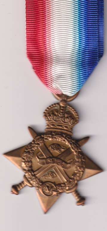 1914 Star 40328 Gunner G.F. Fitzgerald Royal Garrison Artillery. GVF
