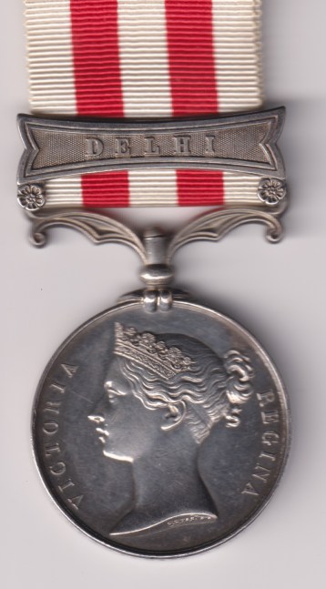 Indian Mutiny 1857-59, 1 clasp, Delhi.  G. Reany 61st Regiment.