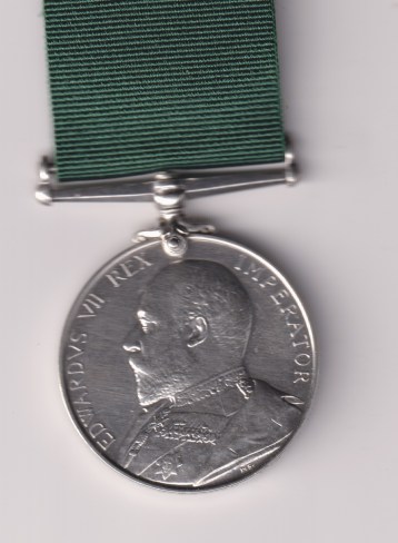 Volunteer Force Long Service and Good Conduct Medal 1894 Edward VII British issue, 'Rex imperator' 9280 Private  R. Kernohan. 5th. Volunteer battalion Highland Light Infantry.    EF
