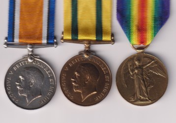British War Medal, (1174 Spr.W. Rae R.E.). Territorial Force War Medal 1914-1919 (1174 Spr.W. Rae R.E.). Victory Medal (1174 Spr.W. Rae R.E.).874 Sapper W. Rae, Royal Engineers. VF/GVF