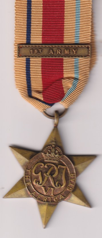 Africa with 1st Army clasp. EF