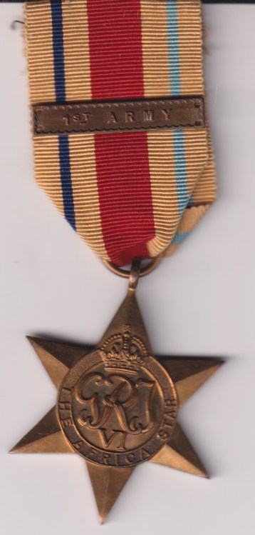 Africa Star with 1st Army clasp.  Minty