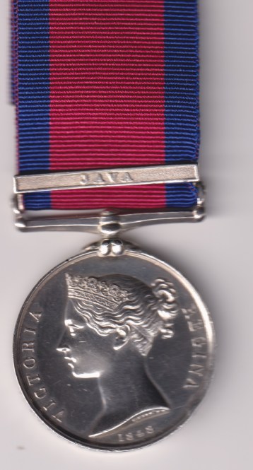 Military General Service Medal 1793-1814, 1 clasp, Java. Sergeant R. Cullington, 14th Foot.  Slight edge bruise otherwise EF