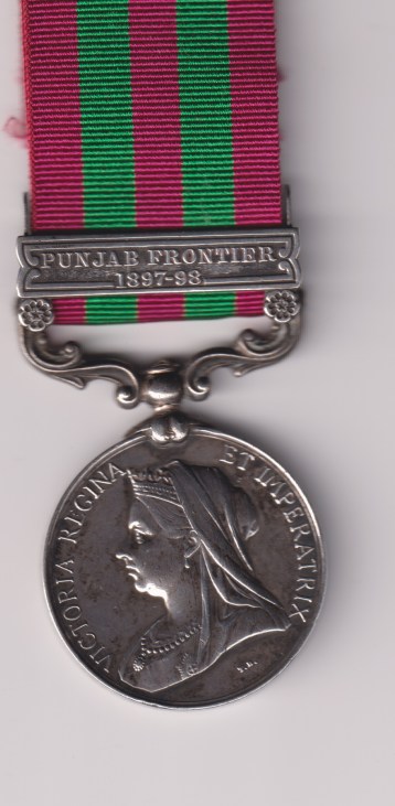 India General Service Medal 1895-1902, 1 clasp, Punjab Frontier 1897-98. 2252 Corporal G. Madeley, 3rd battalion Rifle Brigade.  Fine/AVFFine/NVF