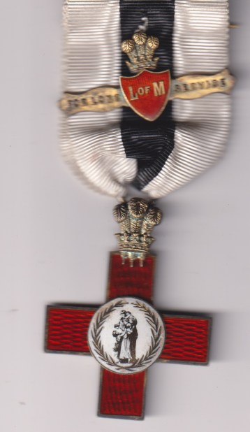 Order of the League of Mercy, with 2nd award clasp in silver -gilt and enamel.with 2nd award clasp in silver -gilt and enamel. On a pin marked 'silver'  EF