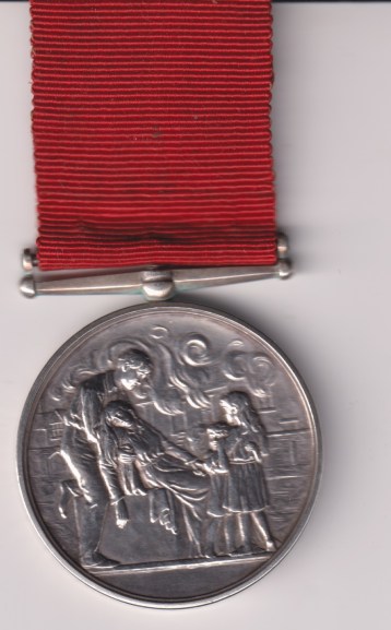 Medal of the Society for the Protection of Life from Fire Type 5, 'Royal' removed, silver issue. James Kemp, Bartholomew Close, E.C.7, 7 July 1917.   EF