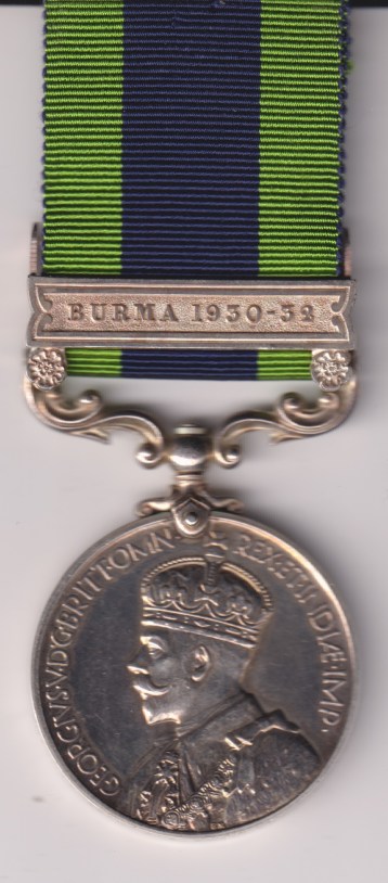 India General Service Medal 1908-1935, 1 clasp, Burma 1930-32. 2319017 Signaller A.S. Phillips Royal Signals (4th India Division Signals ) EF