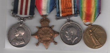 Military Medal, G.V.R. (81157 Spr: -L. Cpl.- H. Salmond. R.E.); 1914-15 Star (81157 Spr: H. Salmond. R.E.); British War Medal, Victory Medal (81157 Spr. H. Salmond. R.E.) Lance-Corporal H. Salmond, Royal Engineers.  GVF