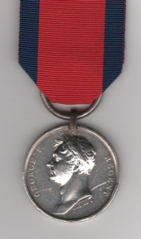 Waterloo Medal 1815, with original steel clip and replacement ring suspension Donald M'Pherson, 1st Batt. 79th. Regiment Foot. Some contacting in the field otherwise, Pleasing Fine
