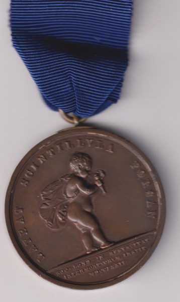 Royal Humane Society, large bronze medal (successful) 'John Harrison Vit. Ob. Serv. D.D. Soc. Reg. Hvm. 19 May 1862. 83d Regt.8'  with ring suspension. Edge bruise 3.0.  GVF