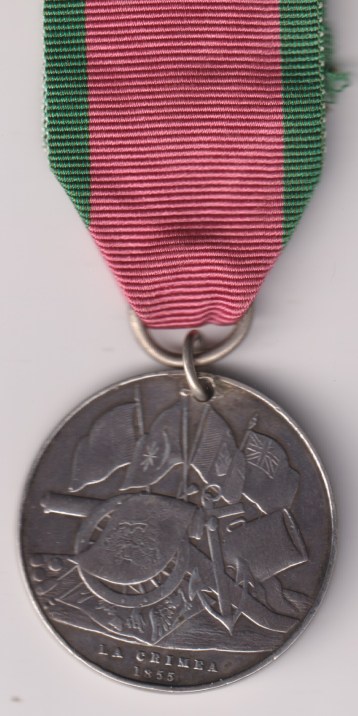 Turkish Crimea Medal, Sardinian issue, silver double ring suspender.  VF/VF+