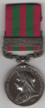 India General Service 1895-1902, 1 clasp, Punjab Frontier 1897-98, 4189 Gunnner G. W. Snook. F. By. Royal Horse Artillery.   EFEF