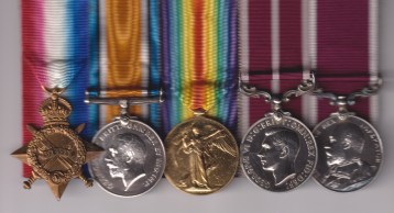 1914-15 Star (65307 B.S. Mjr. S. Spencer. R.G.A.); British War Medal,  Victory Medal  (65307 A.W.O. Cl.1. S. Spencer. R.A.); Army Meritorious Service Medal, George VI issue 'Fid.Def' obverse (65307 W.O. Cl.1 S. Spencer R.A.); Army Long Service and Good Conduct Medal Edward VII issue. (65307 Sjt: S. Spencer. R.G.A.) 65307  Warrant Officer Class I S. Spencer, Royal Garrison Artillery. GVF/EF 
